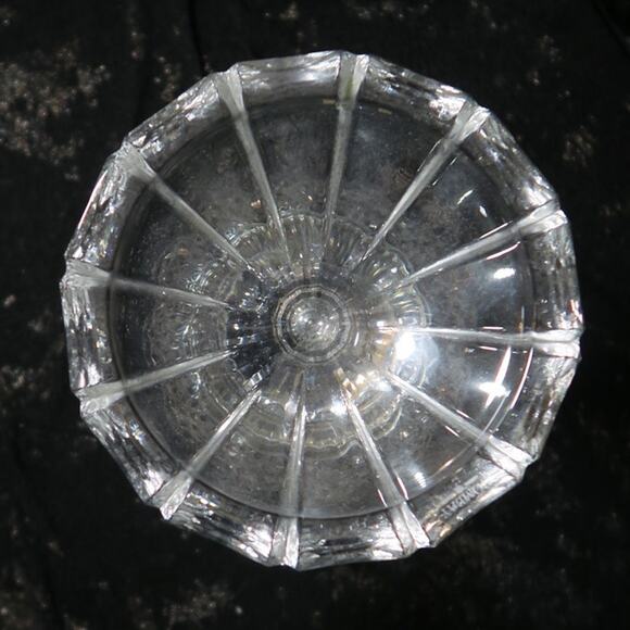Crystal Candy Dish Pedestal heavy clear cut good condition NO lid ASTORIA - Picture 4 of 7